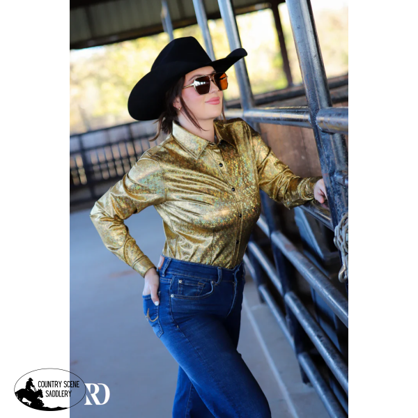 24K Gold Performance Show Shirt Western Style