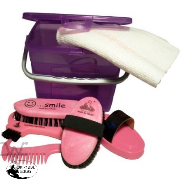 Haas Children Starter Box With Contents - Pink/Purple Equine Grooming