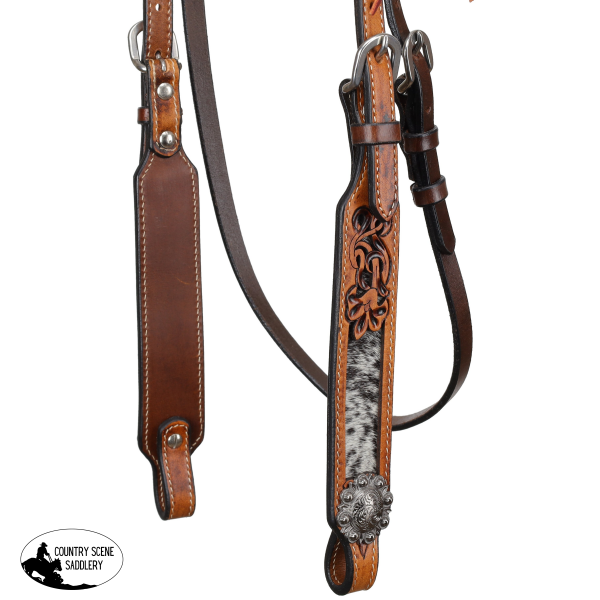 Showman ®Argentina silver  cow leather headstall