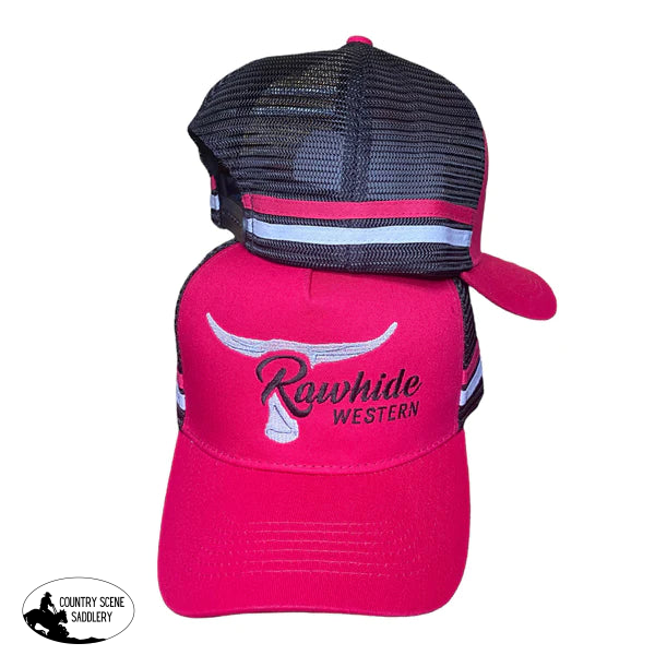 P4090 - Rawhide Pink & Black Country Trucker Cap Caps