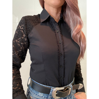 Pl1124 - Gail 1/2 Lace Ladies Western Shirt Shirts & Tops
