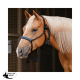 Professionals Choice Cowboy Braided Halter With Lead 10 Inch / Black/Blue Protection Boots