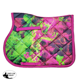 Saddle Pad Abstract With Free Grooming Wash Set Pink/Fluo Green Rugs