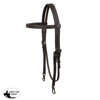 Showman Argentina Cow Leather Browband Headstall With Snap Ends Oily Brown Western Bridle
