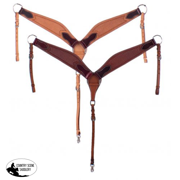Showman ® Argentina Cow Leather Basket Tooled Breastcollar. #Breastcollar