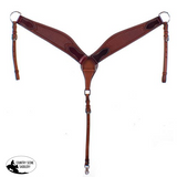 Showman ® Argentina Cow Leather Basket Tooled Breastcollar. Full/Cob / Dark #Breastcollar