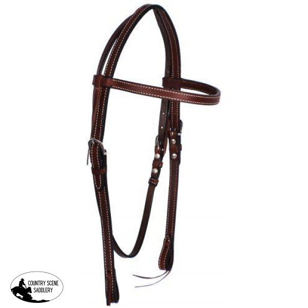 New! ~Showman ® Browband Leather Headstall.