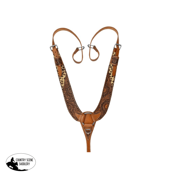 Showman ® Hand Painted Cactus tripping collar with Hair on Cheetah Inlay.
