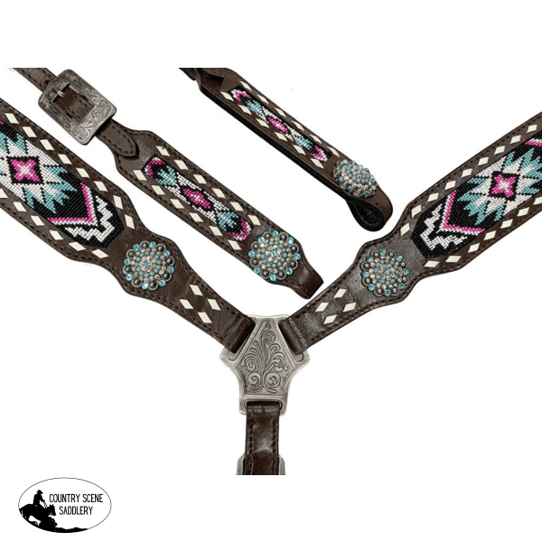 Showman ® Beaded headstall and breast collar.