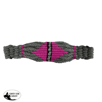 Showman ® Woven Pink And Gray Nylon Mule Tape Halter With Mohair Noseband Mulr Halters