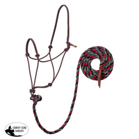 Weaver Ecoluxe Rope Halter And Lead Adjustable Cob To Full Size. / Grey/Blue/Red/Black Leg