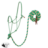 Weaver Ecoluxe Rope Halter And Lead Adjustable Cob To Full Size. / Natural/Green Leg Protection