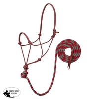 Weaver Ecoluxe Rope Halter And Lead Adjustable Cob To Full Size. / Red/Grey Leg Protection