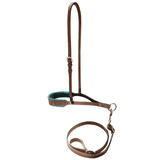 Showman ® Leather Noseband And Tiedown With Colorful Rawhide Toe Downs