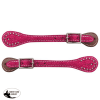 New! Showman ® Youth Glitter Leather Spur Straps. / Pink Show Saddles