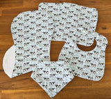New! Bib, Burp & Wash Cloth Set - Gingham Cows - Country Scene Saddlery and Pet Supplies