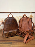 New! Trinity Ranch Mini Cowhide Back Pack / BROWN #2 - Country Scene Saddlery and Pet Supplies