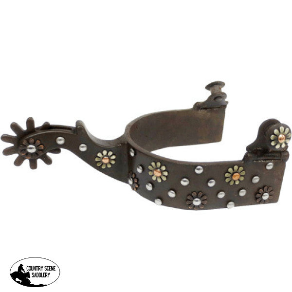 089011 - Ladies Spur Brown/Flowers Western Spurs