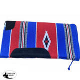 093639 - Navajo Removable Saddle Pad Blue/Red Western Pad