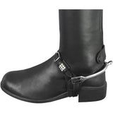 New! Leather Spur Strap Keepers With Swarovksi Crystal (Pair)
