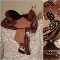 New! 10 12 Double T Youth Barrel Style Saddle Posted*