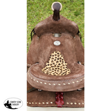 10" Double T Youth Hard Seat Barrel style saddle with Cheetah Seat. - Country Scene Saddlery and Pet Supplies