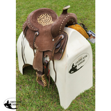 10" Double T Youth Hard Seat Barrel style saddle with Cheetah Seat. - Country Scene Saddlery and Pet Supplies