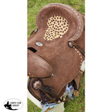 10" Double T Youth Hard Seat Barrel style saddle with Cheetah Seat. - Country Scene Saddlery and Pet Supplies