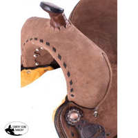 New! 10 Double T Youth Hard Seat Barrel Style Saddle With Extra Deep Seat And Buckstitch Trim.~