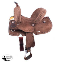 New! 10 Double T Youth Hard Seat Barrel Style Saddle With Extra Deep Seat And Buckstitch Trim.~