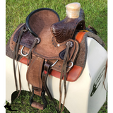 10 Double T Youth Hard Seat Bear Trap Style Saddle. Show Saddles