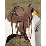 10’ Double T Youth/Pony Chocolate Roughout Barrel Saddle.