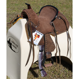 10’ Double T Youth/Pony Chocolate Roughout Barrel Saddle.