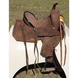 10’ Double T Youth/Pony Chocolate Roughout Barrel Saddle.