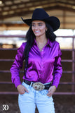 New! MAGENTA SATIN PERFORMANCE RODEO SHIRT - Country Scene Saddlery and Pet Supplies