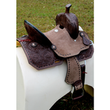 12’’/ 13’’ Double T Youth Hard Seat Barrel style saddle.