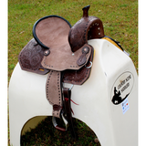 12’’/ 13’’ Double T Youth Hard Seat Barrel style saddle.