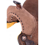New! 12 13 Double T Youth Hard Seat Barrel Style Saddle With Extra Deep Seat And Buckstitch Trim.