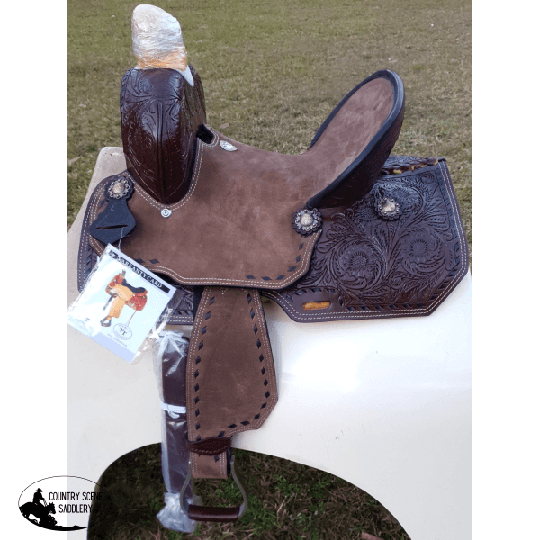 New! 10 12/ 13 Double T Youth Hard Seat Barrel Style Saddle. Posted.