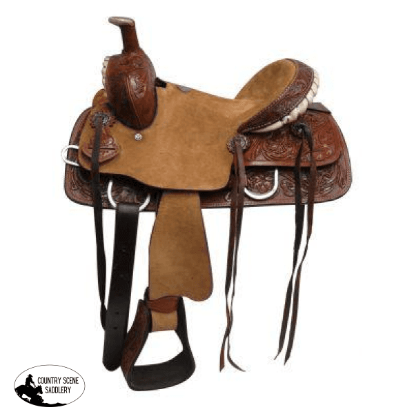 New! 12 13 Double T Youth Hard Seat Roper Style Saddle Posted*