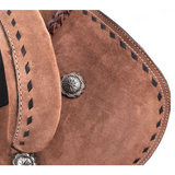 12", 13" Double T Youth/Pony Chocolate Roughout Barrel Saddle 7" QH - Country Scene Saddlery and Pet Supplies