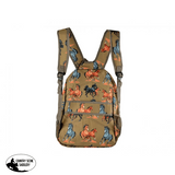 12" Backpack with running horses design. - Country Scene Saddlery and Pet Supplies