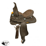 12" Double T Barrel style saddle with Oiled Rough out leather, - Country Scene Saddlery and Pet Supplies