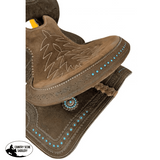 12" Double T Barrel style saddle with Oiled Rough out leather, - Country Scene Saddlery and Pet Supplies