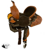 12" Double T brown suede barrel saddle. - Country Scene Saddlery and Pet Supplies
