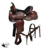 12" Double T pony saddle set with floral tooling. - Country Scene Saddlery and Pet Supplies
