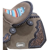 12" DOUBLE T Rough Out Barrel style saddle Semi QH. - Country Scene Saddlery and Pet Supplies