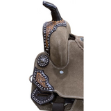 12" DOUBLE T Rough Out Barrel style saddle Semi QH. - Country Scene Saddlery and Pet Supplies