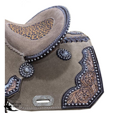 12" DOUBLE T Rough Out Barrel style saddle - Country Scene Saddlery and Pet Supplies