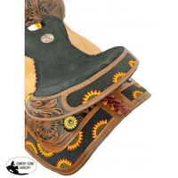12 Double T Saddle With Sunflower Beading And Conchos.